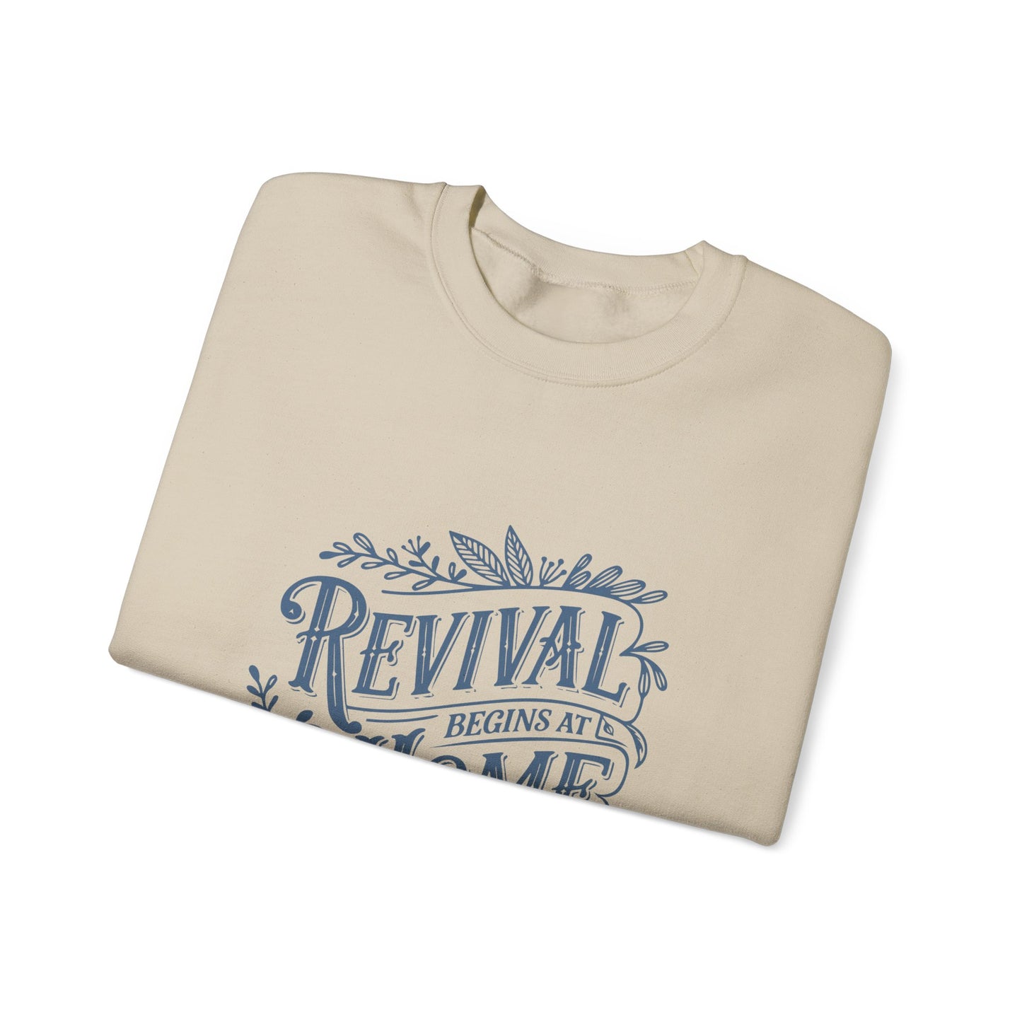 Revival Begins At Home Natural Crewneck Sweatshirt