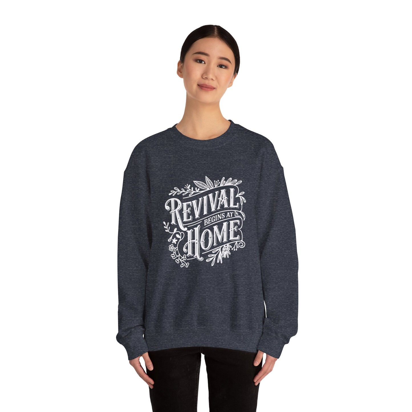 Revival Begins At Home Color Crewneck Sweatshirt