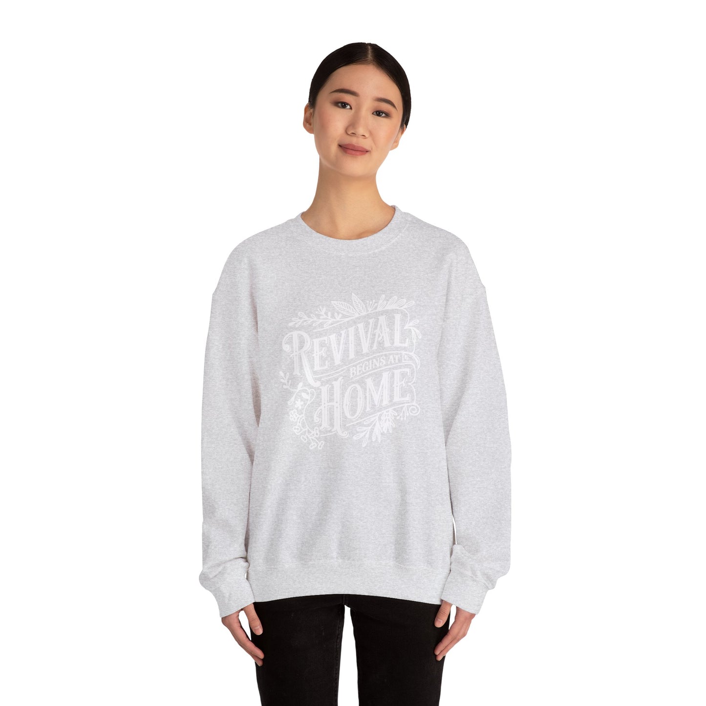 Revival Begins At Home Color Crewneck Sweatshirt