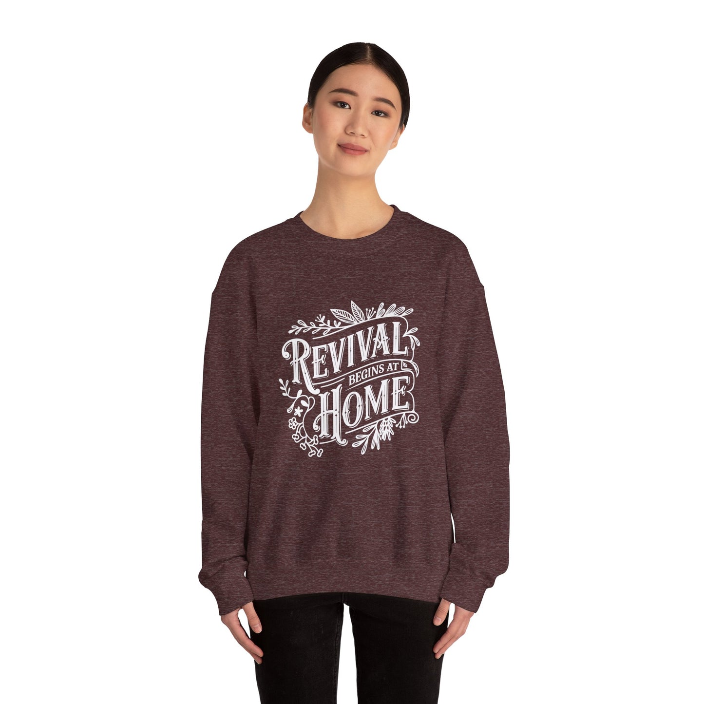 Revival Begins At Home Color Crewneck Sweatshirt