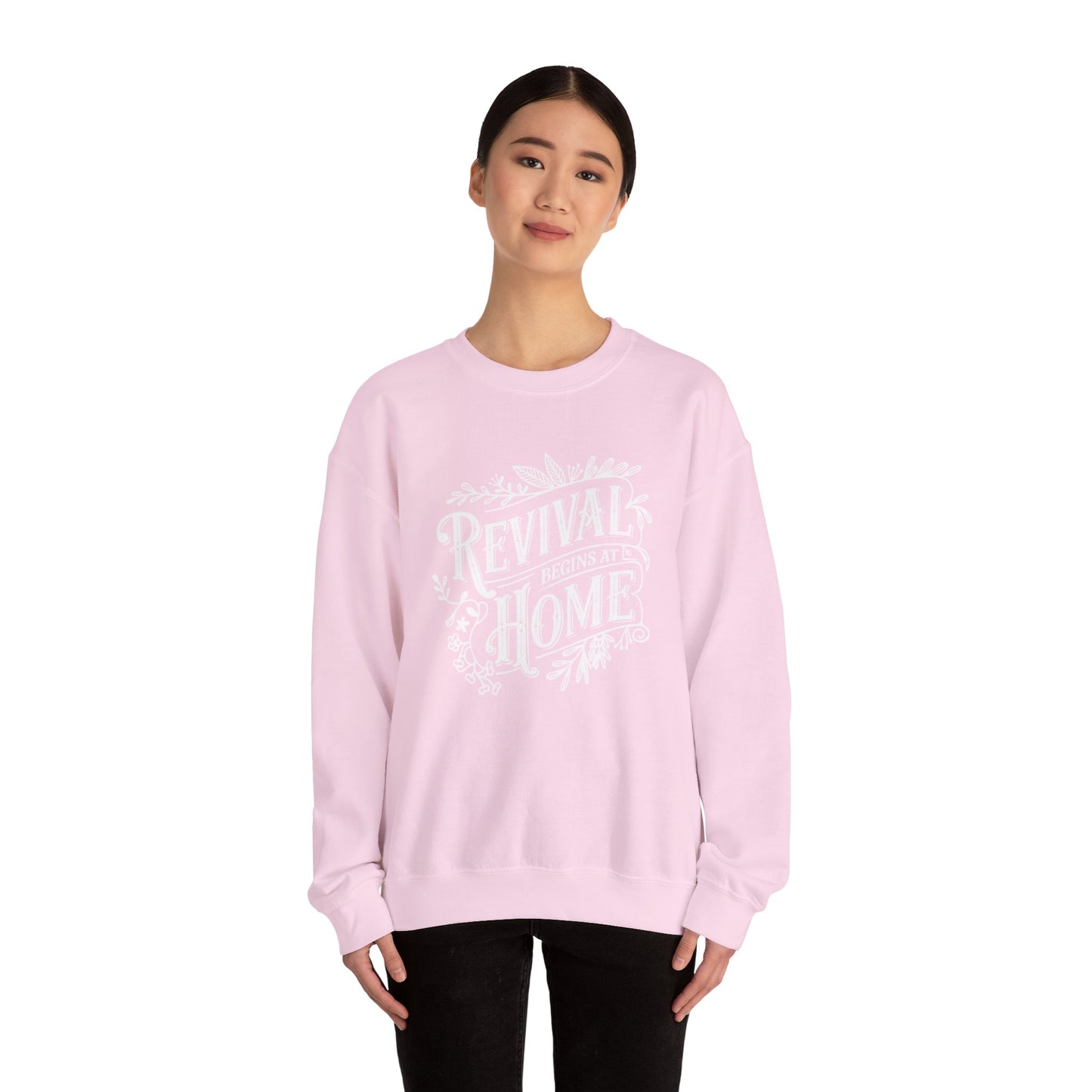 Revival Begins At Home Color Crewneck Sweatshirt