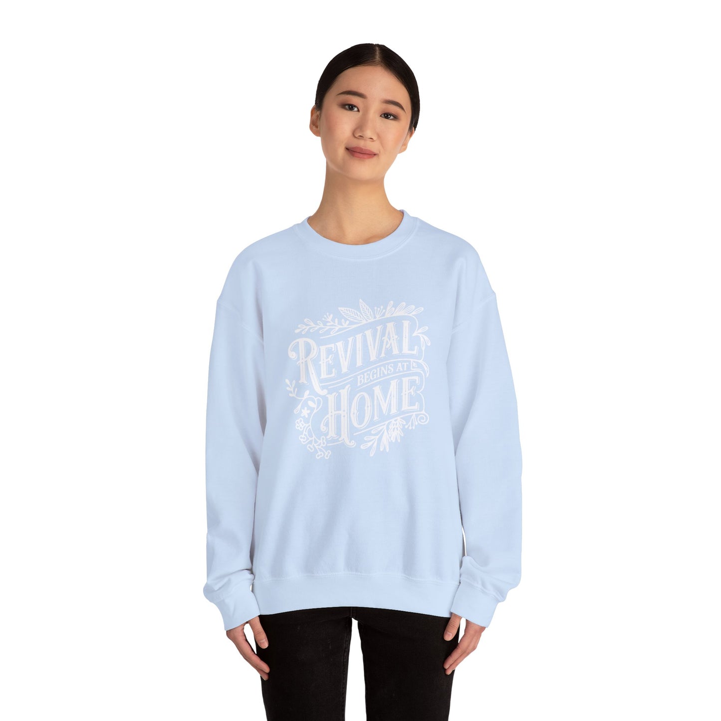 Revival Begins At Home Color Crewneck Sweatshirt