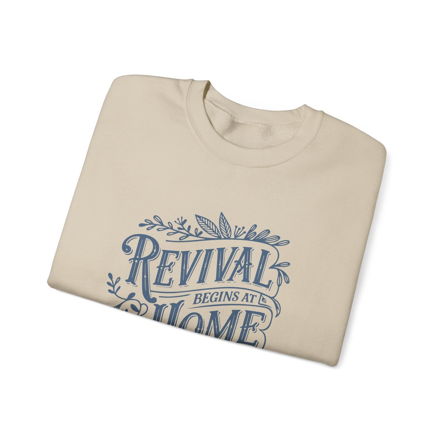 Revival Begins At Home Natural Crewneck Sweatshirt